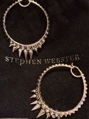 Stephen WebsterSterling  Silver Spike Hoop Earrings